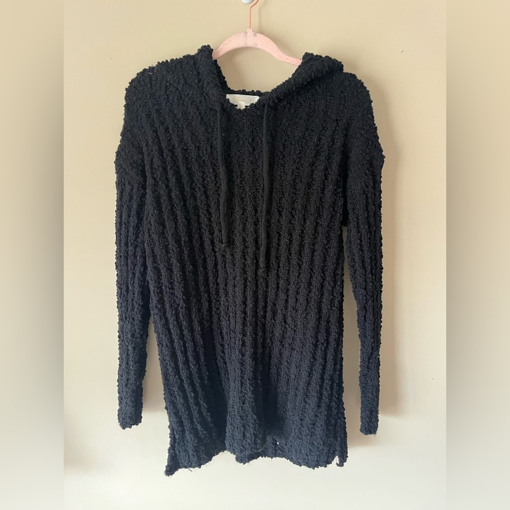Black wool lounge hoodie